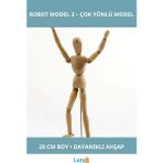 Letsii Ahşap Esnek Dayanıklı 20 cm Robot Figür Sanatçı ve Çocuklar Için Oyun - Eğitici Oyuncak