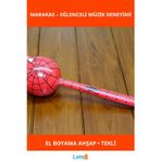 Letsii Ahşap Kedili Spiderman Marakas Tekli Eğlenceli Müzik Aleti