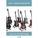Letsii Ahşap Şık Tasarımlı Dekoratif Küçük Gitar 23x7,5 cm