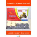 Letsii Akrilik Dayanıklı Siyah Beyaz Tavla Pulu 30 Adet Oyun