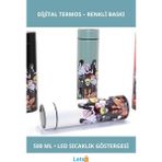 Letsii Anime Baskılı Dijital Göstergeli Paslanmaz Çelik Termos 500 ml - Çok Renkli