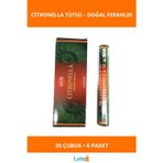 Letsii Citronella Aromalı Doğal Çubuk Tütsü 6 Paket 120 Adet