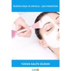 Letsii Çok Fonksiyonlu Silikon Yüz Temizleme Fırçası ve Maske Uygulama Spatulası - Cilt Bakım Aleti