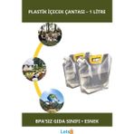 Letsii Dayanıklı Plastik Içecek Çantası 1 Litre Buz Torbası - Çok Renkli