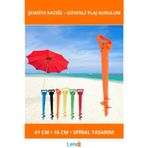 Letsii Dayanıklı Plastik Şemsiye Sabitleme Kazığı 41 cm Spiral Tasarım