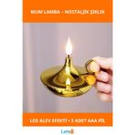 Letsii Dekoratif Gold Pilli Mum Lamba LED 11x11cm