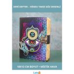 Letsii Deri Kapaklı Otantik Hindu Gözlü 18X13 cm Günlük Defter - Çok Renkli - Defter & Ajanda