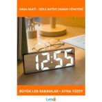 Letsii Dijital Sese Duyarlı Alarmlı Şık Masa Saati 14x5 cm