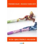 Letsii Dragon Figürlü Işıklı Polyester Tükenmez Kalem 16 cm - Çok Renkli