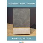 Letsii Gri Gold Detaylı Kaliteli Deri Hatıra Defteri 21X15 cm - Çok Renkli - Defter & Ajanda