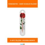 Letsii Gül Desenli Sıcaklık Ölçer 0°c 50°c Termometre - Standart