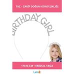Letsii Gümüş Kristal Taşlı Doğum Günü Kız Tacı