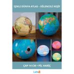 Letsii Işıklı Dünya Atlas 14 cm Dönme Özellikli Sert Plastik Dekoratif