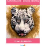Letsii Kahverengi Saçlı Dişli Kaplan Maskesi Mega Peluş 25 No