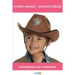 Letsii Kahverengi Süet Çocuk Kovboy Şapkası Şerif Aksesuarı