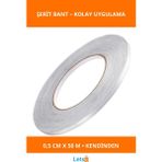 Letsii Kendinden Yapışkanlı Çok Amaçlı Gri Fayans Arası Şerit Bant 0.5 cm 50 Metre - Çok Renkli - Tek Ebat