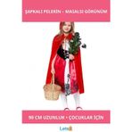 Letsii Kırmızı Başlıklı Kız Şapkalı Pelerin 90 cm Çocuk Kostüm
