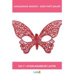 Letsii Kırmızı Dantel Masquerade Maskesi 7 No Parti Kostüm Aksesuarı