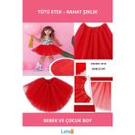 Letsii Kırmızı Renk Tütü Etek Çocuk Bebek Boy