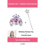 Letsii Kız Çocuk Doğum Günü Prenses Taç ve Sihirli Asa Seti