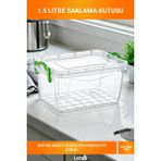 Letsii Kompakt Şeffaf Yeşil Klipsli 1.5 Litre Bpa Free Gıda Uyumlu Istiflenebilir Düzenleyici Kutu - Çok Renkli - saklama kabı