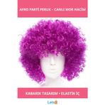 Letsii Koyu Mor Violet Renk Afro Bonus Parti Peruğu