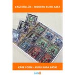 Letsii Kuru Kafa Baskılı Kare Cam Küllük