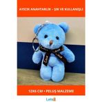 Letsii Mavi Peluş Ayıcık Anahtarlık 12x6 cm
