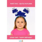 Letsii Mavi Renk Işıltılı Doğum Günü Parti Tacı