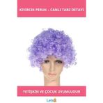 Letsii Mor Renkli Astarlı Kıvırcık Peruk