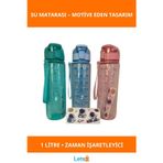 Letsii Motivasyon Su Matarası 1 Litre BPA İçermeyen Şık Tasarım