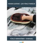 Letsii Nano Teknoloji Yünlü Hassas Temizlik Eldiveni 17CM x 24CM - otomobil süngeri - çok renkli