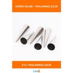 Letsii Paslanmaz Çelik 6'lı Korne Kalıbı Profesyonel Pastacılık İçin