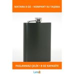 Letsii Paslanmaz Çelik Şık Tekli 8 Oz Matara Su Şişesi