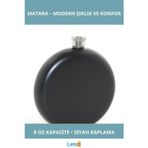 Letsii Paslanmaz Çelik Yuvarlak 8 Oz Matara Siyah Renk