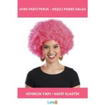 Letsii Pembe Kıvırcık Afro Parti Peruğu Eğlenceli ve Dikkat Çekici