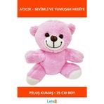 Letsii Pembe Yumuşak Peluş Ayıcık 25 cm Sevimli Oyuncak