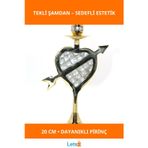 Letsii Pirinç Sedefli Şamdan 20 cm Tekli Dekoratif Mum