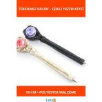 Letsii Polyester El Tasarımı Işıklı Tükenmez Kalem 16 cm - Çok Renkli