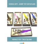 Letsii Renkli Tüy Işlemeli Divit Hokka Kalem Seti - Çok Renkli