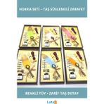 Letsii Renkli Tüy ve Taş Detaylı Divit Hokka Seti - Çok Renkli - Hokka Kalem Seti