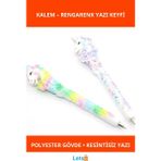 Letsii Renkli Unicorn Polyester Tükenmez Kalem - Çok Renkli