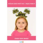 Letsii Sarı Renk Işıltılı Yazılı Doğum Günü Parti Tacı