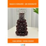 Letsii Şeffaf Cam Üzüm Desenli Başucu Sürahisi ve Bardak Seti