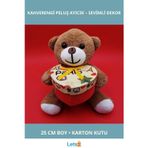 Letsii Sevimli Kahverengi Peluş Ayıcık Hediye Kutusunda 25 cm