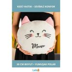 Letsii Sevimli Peluş Kedi Yastık 30 cm Kaliteli Polar Kumaş