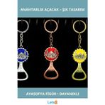 Letsii Şık Metal Ayasofya Anahtarlık ve Açacak Pratik Aksesuar