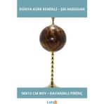 Letsii Şık Pirinç Dünya Küre Kemikli Dekoratif Aksesuar 50X12 cm - Çok Renkli - Tek Ebat