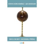 Letsii Şık Pirinç Dünya Küre Kemikli Dekoratif Aksesuar 50x12 cm