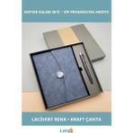 Letsii Şık Tasarımlı Kişiye Özel Mıknatıslı Defter Kalem Seti Lacivert Renk - Çok Renkli - Defter & Ajanda